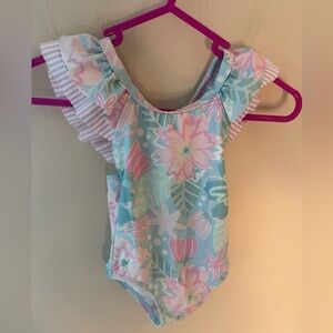 Ruffle butts tropical floral swim suit size 2T
